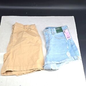 GAP Wild Fable Tan and Blue Denim Shorts Bundle (3) Size 8